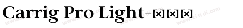 Carrig Pro Light字体转换